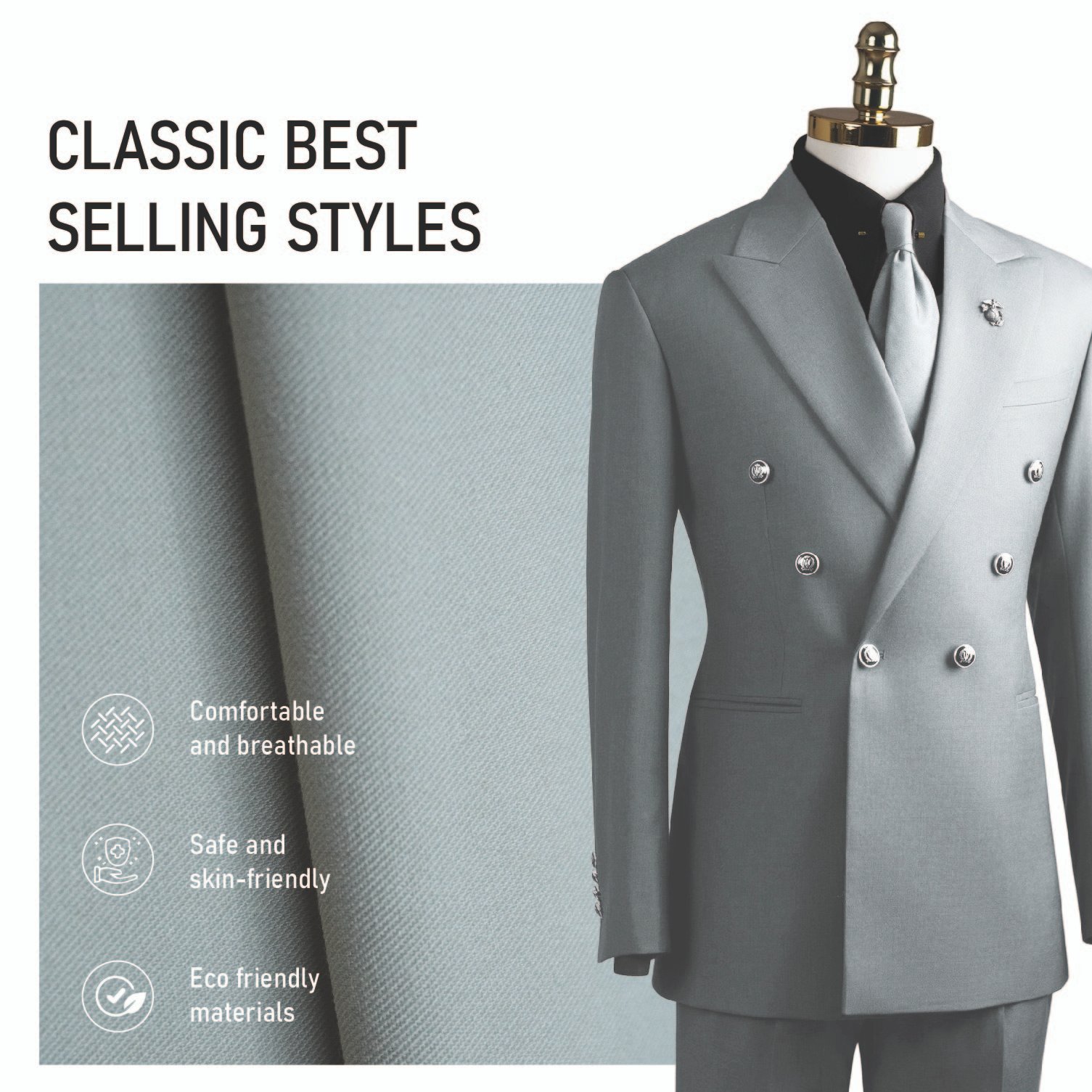 1830 Woven Fabric T/R/SP 76/18/6 - Ảnh 4