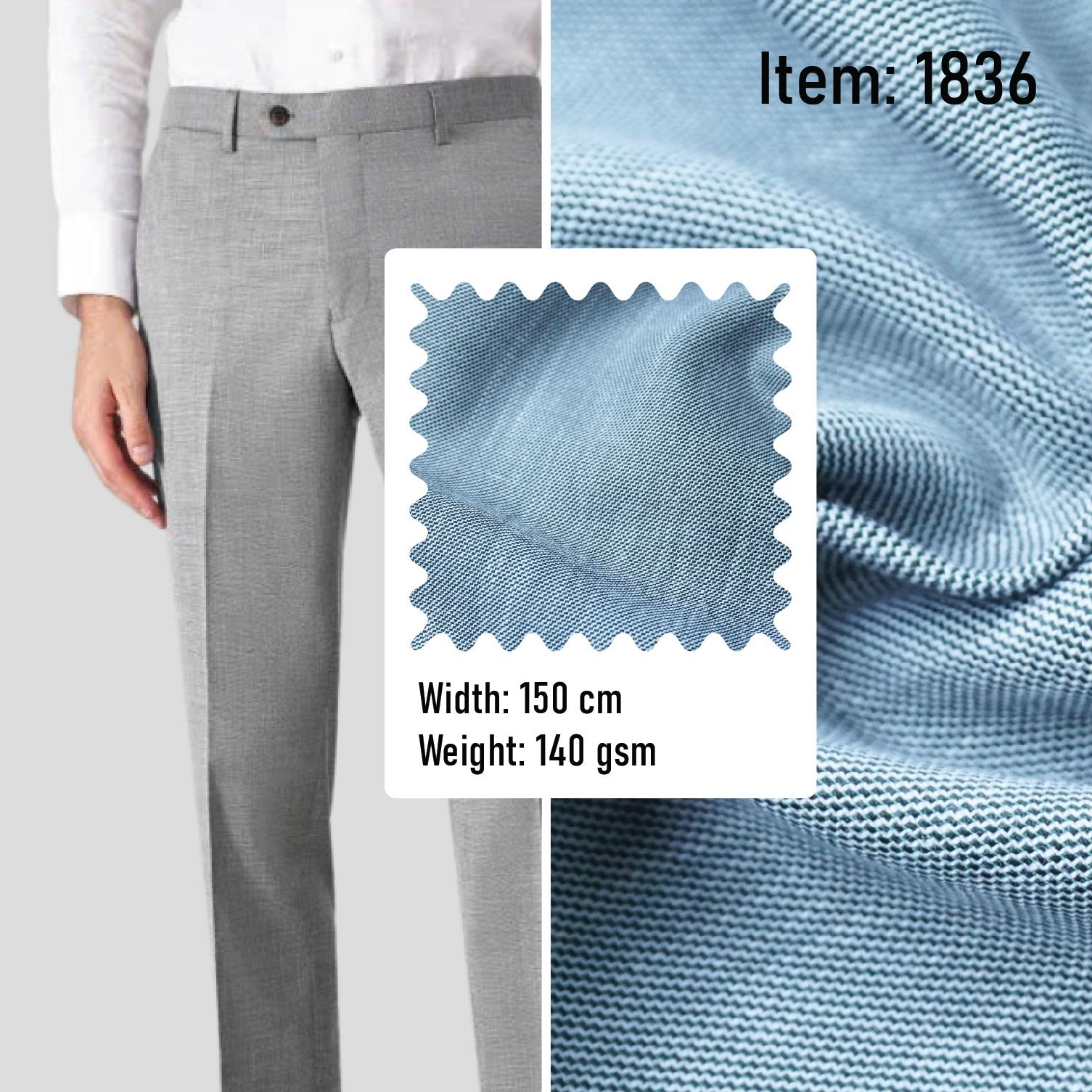 1836 Woven Fabric T/R/SP 70/28/2