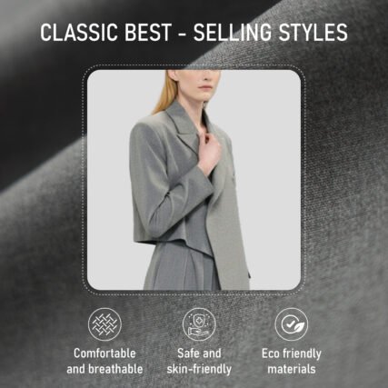 26482 Woven Poplin Fabric T/R/SP/SILK 64.5/29.1/1.5/4.9