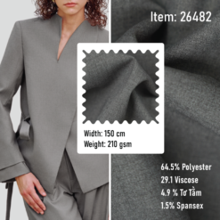 26482 Woven Poplin Fabric T/R/SP/SILK 64.5/29.1/1.5/4.9