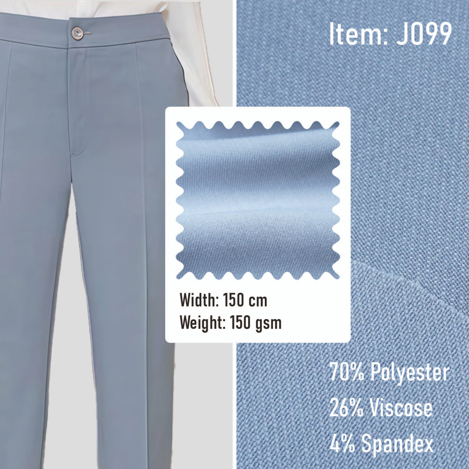 J099 Woven Fabric T/R/SP 70/26/4