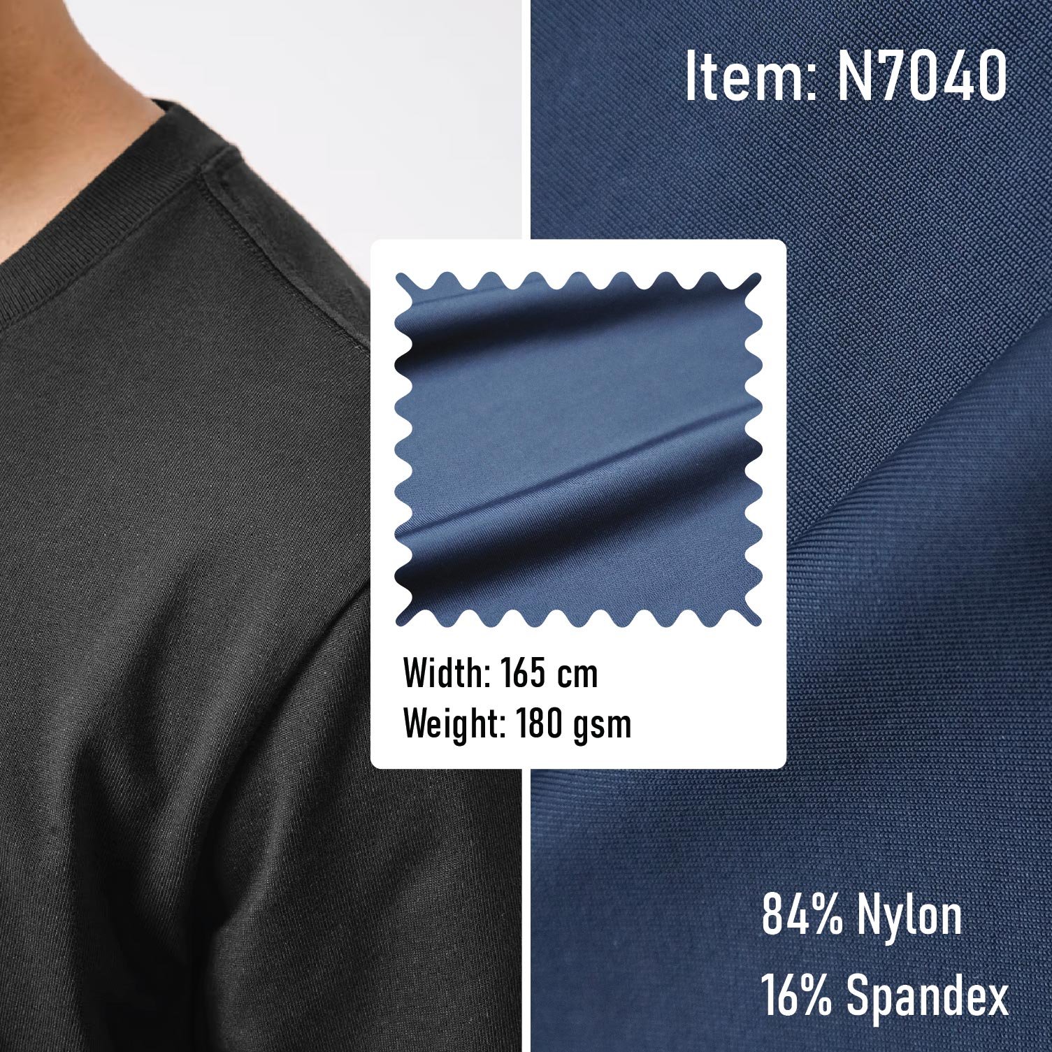 N7040 Knitted Fabric Sportswear 84% Nylon 16% Spandex