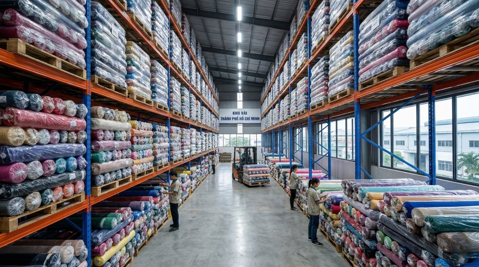 Hình ảnh kho vải tại TP. HCM.