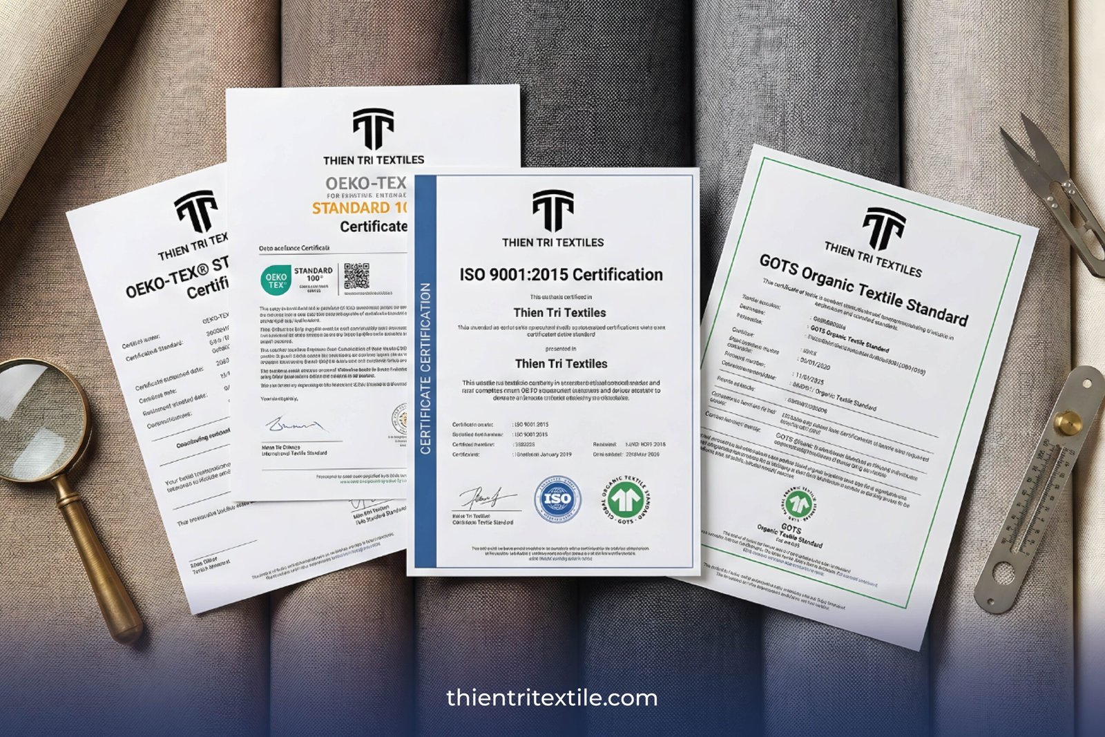 Các chứng nhận quốc tế của Thiên Trì Textiles.