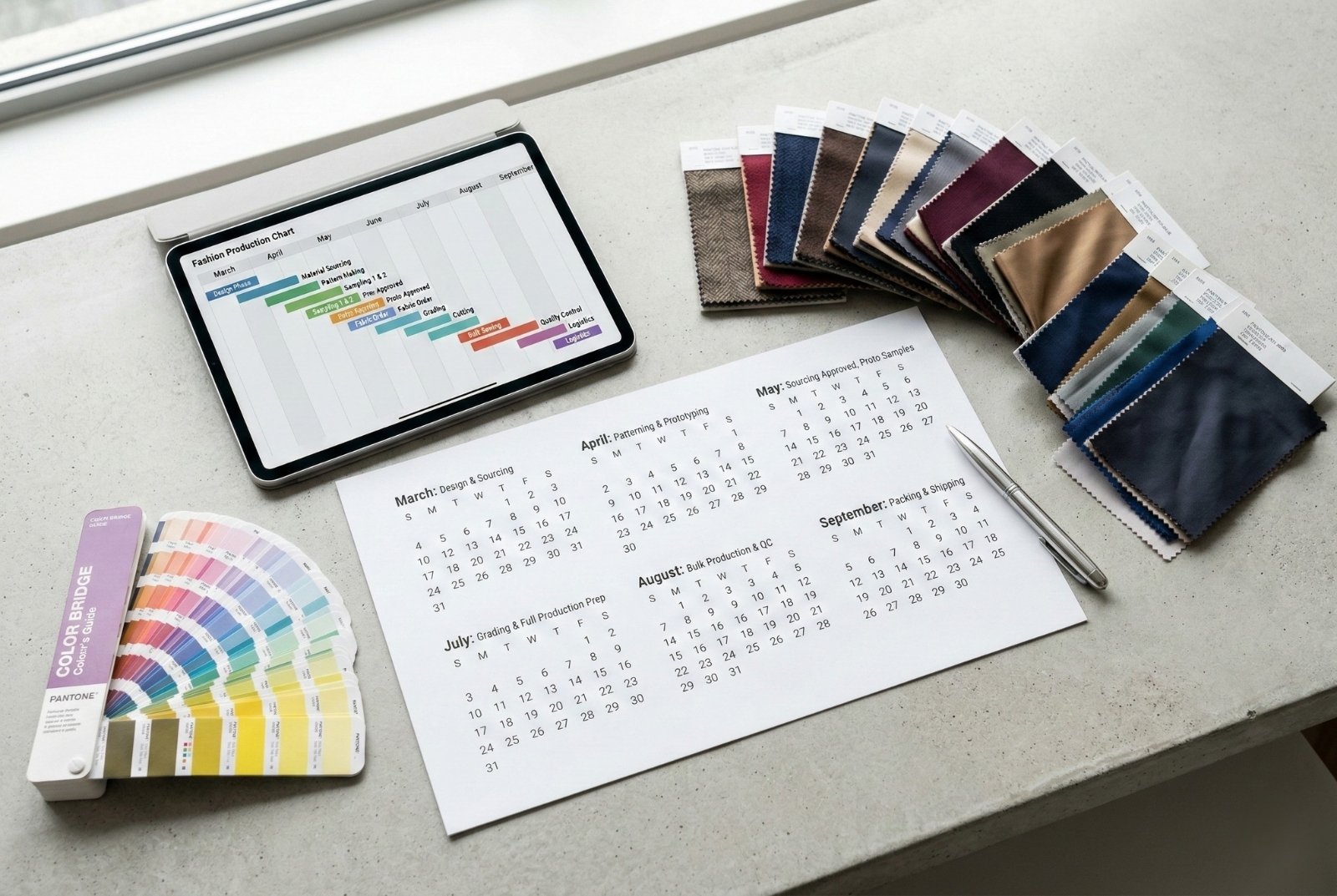 BẢNG TIMELINE MINH HỌA LẬP KẾ HOẠCH ĐẶT VẢI